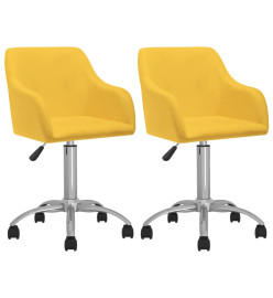 Chaises pivotantes à manger lot de 2 jaune tissu