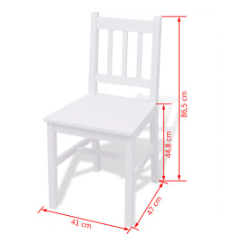 Jeu de salle à manger 7 pcs Pinède Blanc