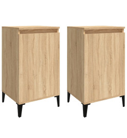 Tables de chevet 2pcs chêne sonoma 40x35x70cm bois d'ingénierie