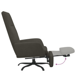 Chaise de relaxation avec repose-pied Gris foncé Velours