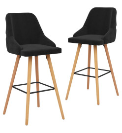 Tabourets de bar lot de 2 noir velours