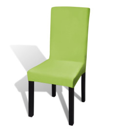 Housse de chaise droite extensible 4 pcs vert