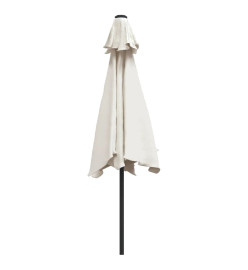 Parasol sable blanc 3 m mât en acier