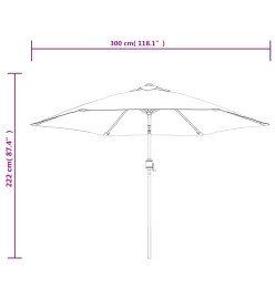 Parasol sable blanc 3 m mât en acier