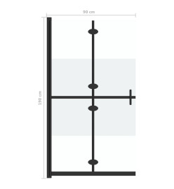 Paroi de douche pliable Verre ESG demi-dépoli 90x190 cm