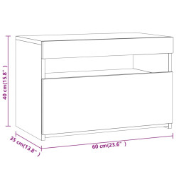 Meuble TV avec lumières LED Sonoma gris 60x35x40 cm