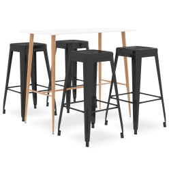 Ensemble de bar 5 pcs Blanc et noir