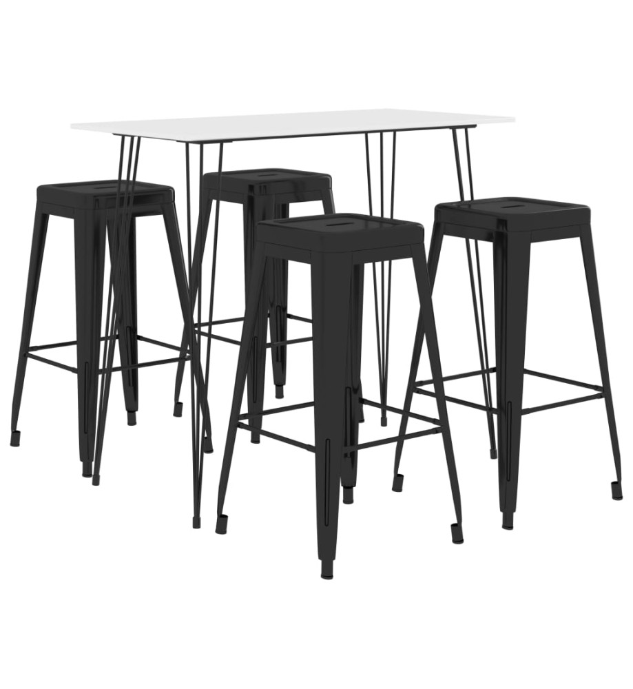 Ensemble de bar 5 pcs Blanc et noir