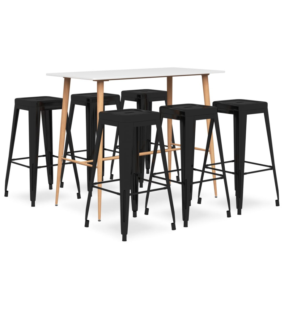 Ensemble de bar 7 pcs Blanc et noir