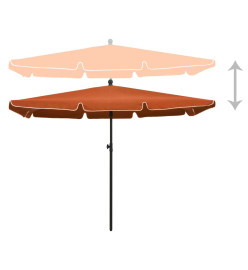 Parasol de jardin avec mât 210x140 cm Terre cuite