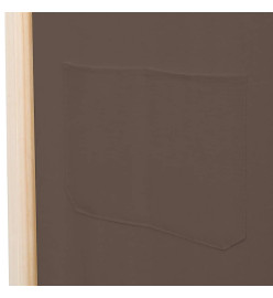 Cloison de séparation 5 panneaux Marron 200 x 170 x 4 cm Tissu