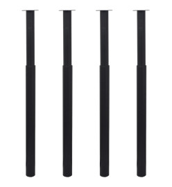 Pieds de table télescopiques 4 pcs Noir 710 mm - 1100 mm