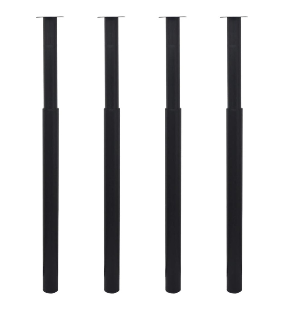 Pieds de table télescopiques 4 pcs Noir 710 mm - 1100 mm