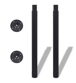 Pieds de table télescopiques 4 pcs Noir 710 mm - 1100 mm