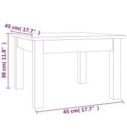 Table basse Blanc 45x45x30 cm Bois massif de pin