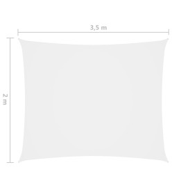 Voile de parasol Tissu Oxford rectangulaire 2x3,5 m Blanc