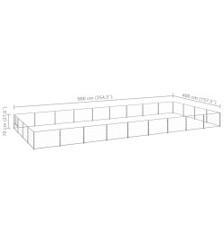 Chenil Argenté 36 m² Acier