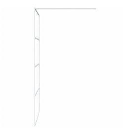 Paroi de douche Blanc 100x195 cm Verre ESG transparent