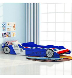 Lit voiture de course pour enfants 90 x 200 cm Bleu