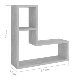 Étagères murales 2 pcs Gris béton 50x15x50 cm Aggloméré