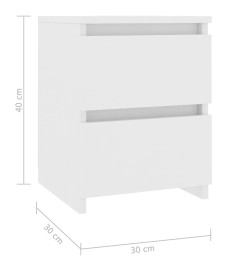 Table de chevet Blanc 30 x 30 x 40 cm Bois d'ingénierie