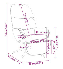 Chaise de relaxation et repose-pied Gris clair Similicuir daim