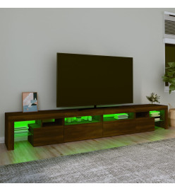 Meuble TV avec lumières LED Chêne marron 260x36,5x40 cm