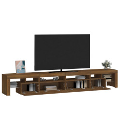 Meuble TV avec lumières LED Chêne marron 260x36,5x40 cm