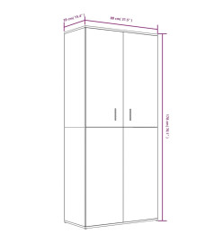 Armoire à chaussures Chêne brun 80x39x178 cm Bois d'ingénierie