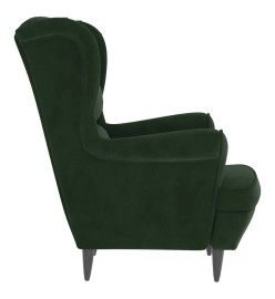 Fauteuil vert foncé velours