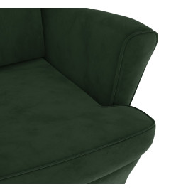 Fauteuil vert foncé velours