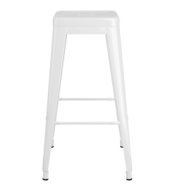 Tabourets de bar empilables lot de 2 blanc Métal