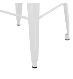 Tabourets de bar empilables lot de 2 blanc Métal