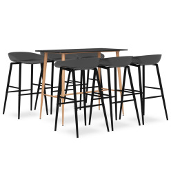 Ensemble de bar 7 pcs Noir et gris