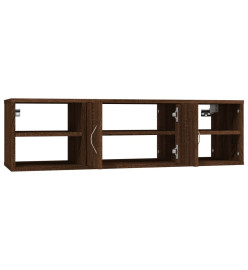 Étagère d'angle murale Chêne marron 102x30x29cm Bois ingénierie