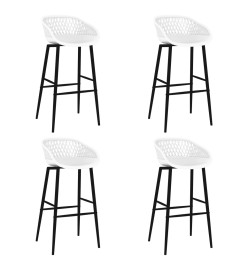 Chaises de bar lot de 4 blanc