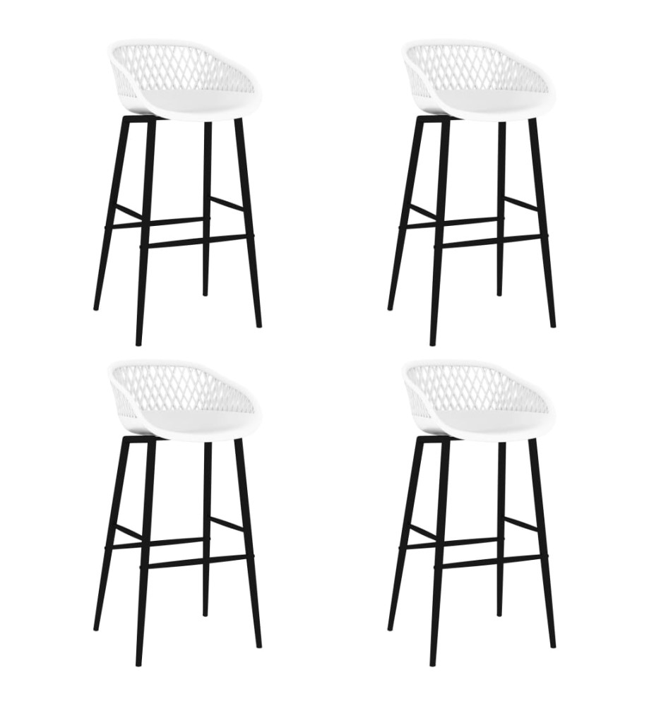 Chaises de bar lot de 4 blanc