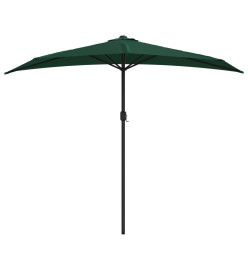 Parasol de balcon avec mât en aluminium Vert 270x144 cm Demi