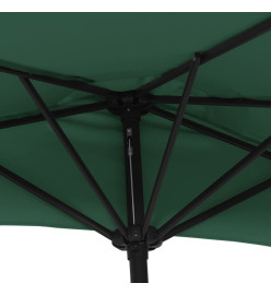 Parasol de balcon avec mât en aluminium Vert 270x144 cm Demi