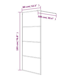 Paroi de douche Blanc 80x195 cm Verre ESG transparent