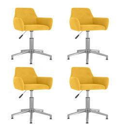 Chaises à dîner pivotantes 4 pcs Jaune Velours