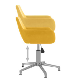 Chaises à dîner pivotantes 4 pcs Jaune Velours