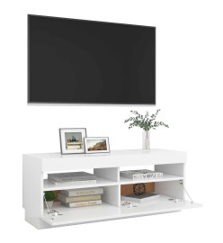 Meuble TV avec lumières LED Blanc 100x35x40 cm