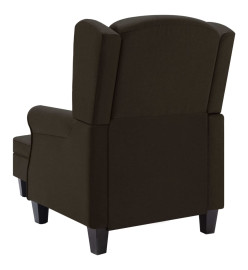 Fauteuil avec repose-pied Marron foncé Tissu