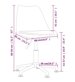 Chaises pivotantes à manger lot de 2 marron tissu