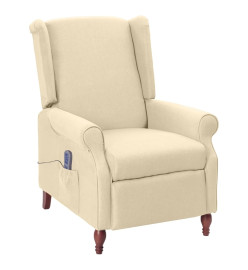 Fauteuil de massage inclinable Crème Tissu