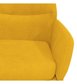 Chaise de relaxation avec tabouret Jaune moutarde Velours