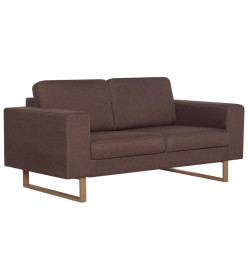 Ensemble de canapé 2 pcs Tissu Marron