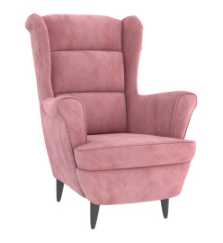 Fauteuil rose velours