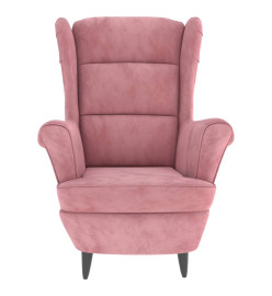 Fauteuil rose velours